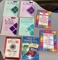 Rebecca Sitton’s Spelling Sourcebook 1, 2, Reviews, Word- Wise; Dr. Fry’s Words