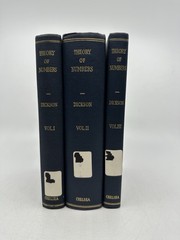 1952 History of The Theory of Numbers Leonard Eugene Dickson 3 Vol Set Chelsea