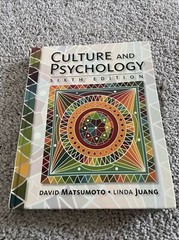 Culture and Psychology by Linda Juang and David Matsumoto (2016, Hardcover,…