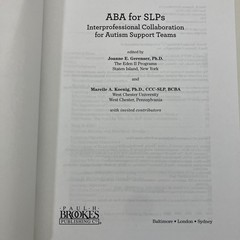 ABA for SLPs Interprofessional Collaboration for Autism Support Teams 2019 TPB