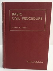 Basic Civil Procedure by Milton Green – University Textbook Series 1977 Law Text