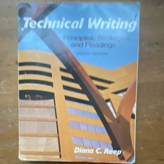 Pearson Technical Writing Eighth Edition by Diana C. Reep Paperback