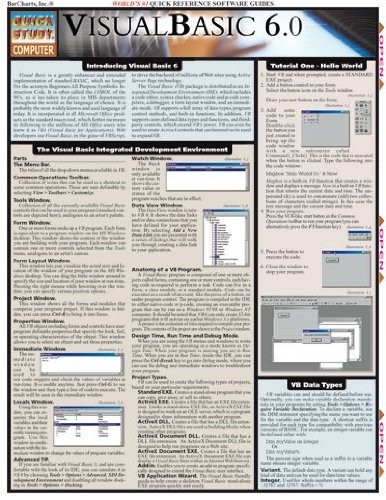 Visual Basic 6.0 (Quick Study Computer) BarCharts, Inc. paperback Very Good
