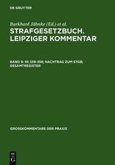 §§ 339-358; Nachtrag Zum Stgb; Gesamtregister (Hardback)