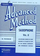 Rubank Advance Method Saxophone, Volume 2, by Gower & Voxman, 80 pages.