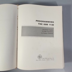 VTG Computer Program Textbook Programming the IBM 1130 JK Hughes 1969 Book HC