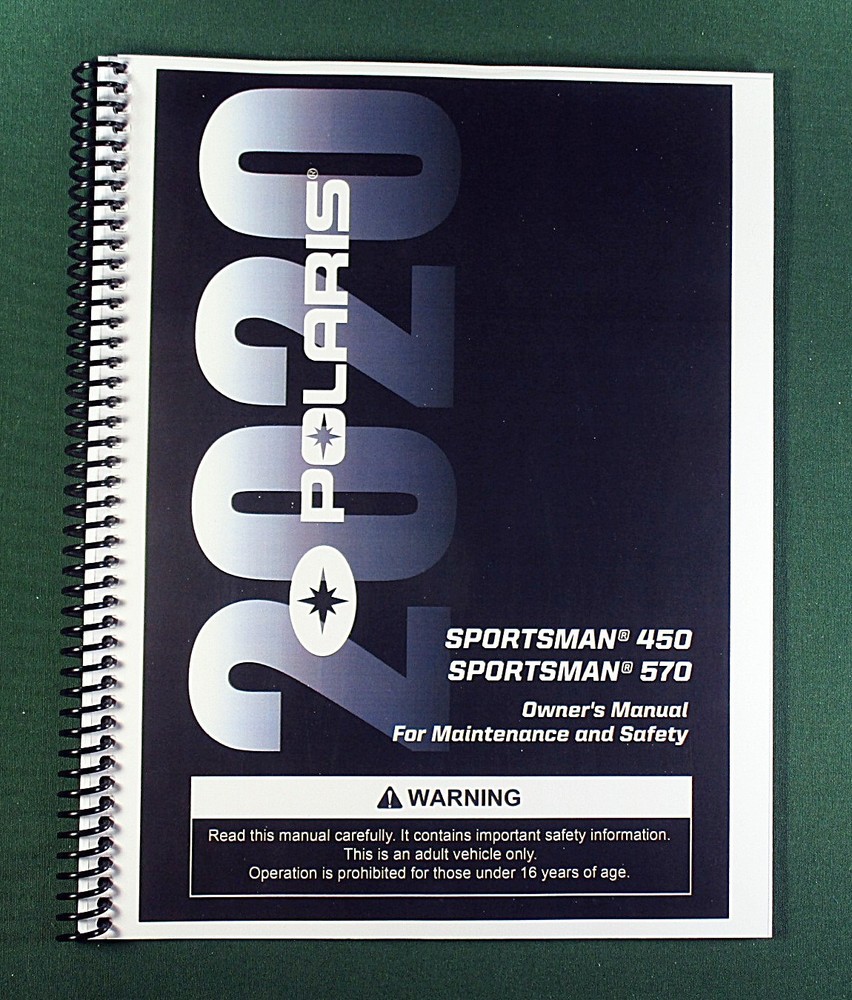 2020 Polaris Sportsman 570 HD Owner’s Manual: 200 Pages & Protective Covers!