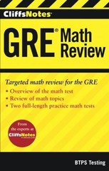 CLIFFSNOTES GRE MATH REVIEW By Btps Testing **BRAND NEW**