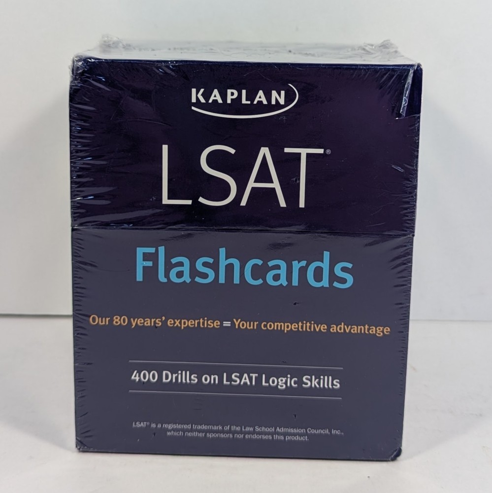 Kaplan Test Prep LSAT Prep Flashcards 400 Drills on LSAT Logic Skills Cards NIB