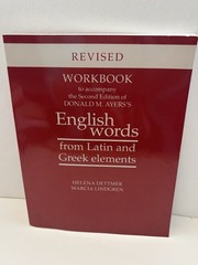English Words From Latin Greek Elements Workbook Revised Dettmer Lindgren 2005
