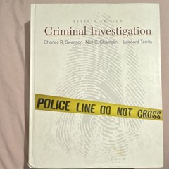 Criminal Investigation Seventh Edition Hardcover by Swanson, Chamelin, Territo