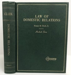 Law Book of Domestic Relations Hornbook Series Homer H. Clark Jr West 1968