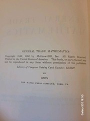General Trade Mathematics Edwin P. VanLeuven 2nd Edition 1942, 1952