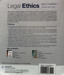 LEGAL ETHICS, Third Edition, by Kent D. Kauffman – Good Condition
