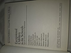 EXCEPTIONAL CHILDREN IN THE SCHOOLS 2nd edition Dunn 1973 HC