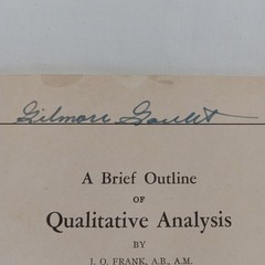 Qualitative Analysis J.O. Frank Fourteenth Edition 1948 Chemistry Booklet 38 Pgs