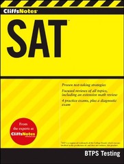 CLIFFSNOTES SAT (CLIFFSNOTES TESTPREP) By Btps Testing *Excellent Condition*