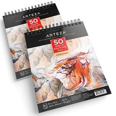 Drawing Paper Pad 8 x 10 Inches Pack of 2 50 Sheets Each Spiral Bound Artist …