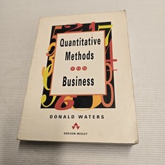 Quantitative Methods For Business Donald Waters Textbook Addison-Wesley AU Stock