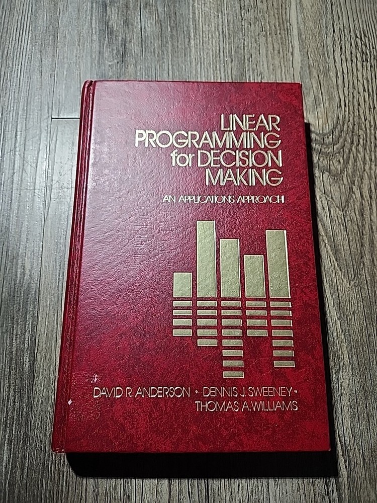 Linear Programming For Decision Making David R.Anderson/others Hardcover 1974