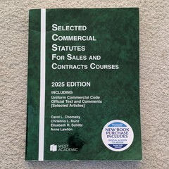 West Academic Selected Commercial Statutes for Sales & Contracts 2025 Ed Book