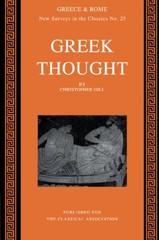 GREEK THOUGHT VOLUME 0 by GILL, CHRISTOPHER Paperback Self Help Business